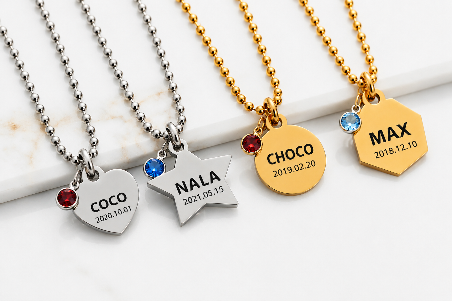 Forever Name Necklace | Personalised Pet Name & Birthstone