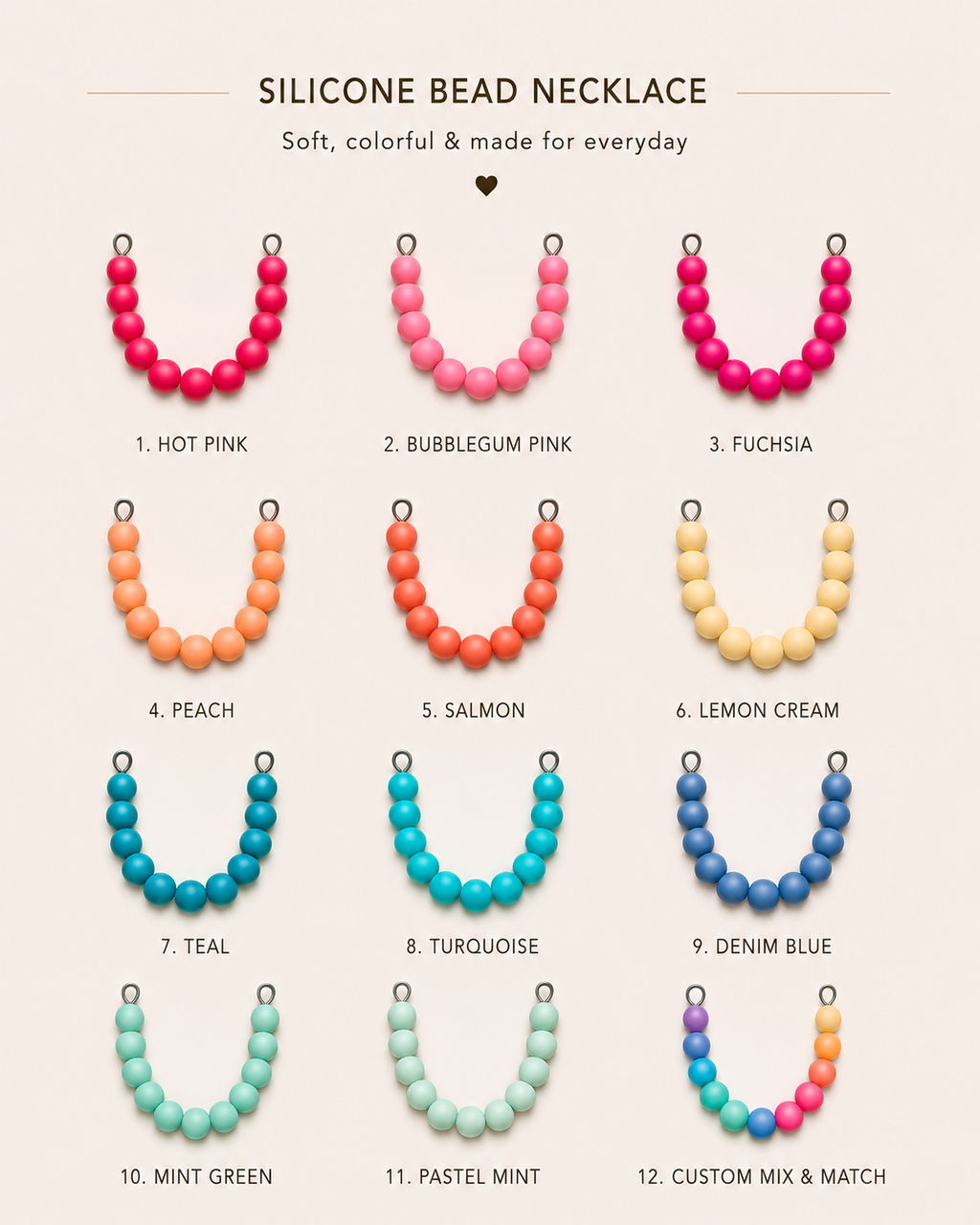 Little Paws Beaded Necklace | Personalised Dog Name & Contact Number